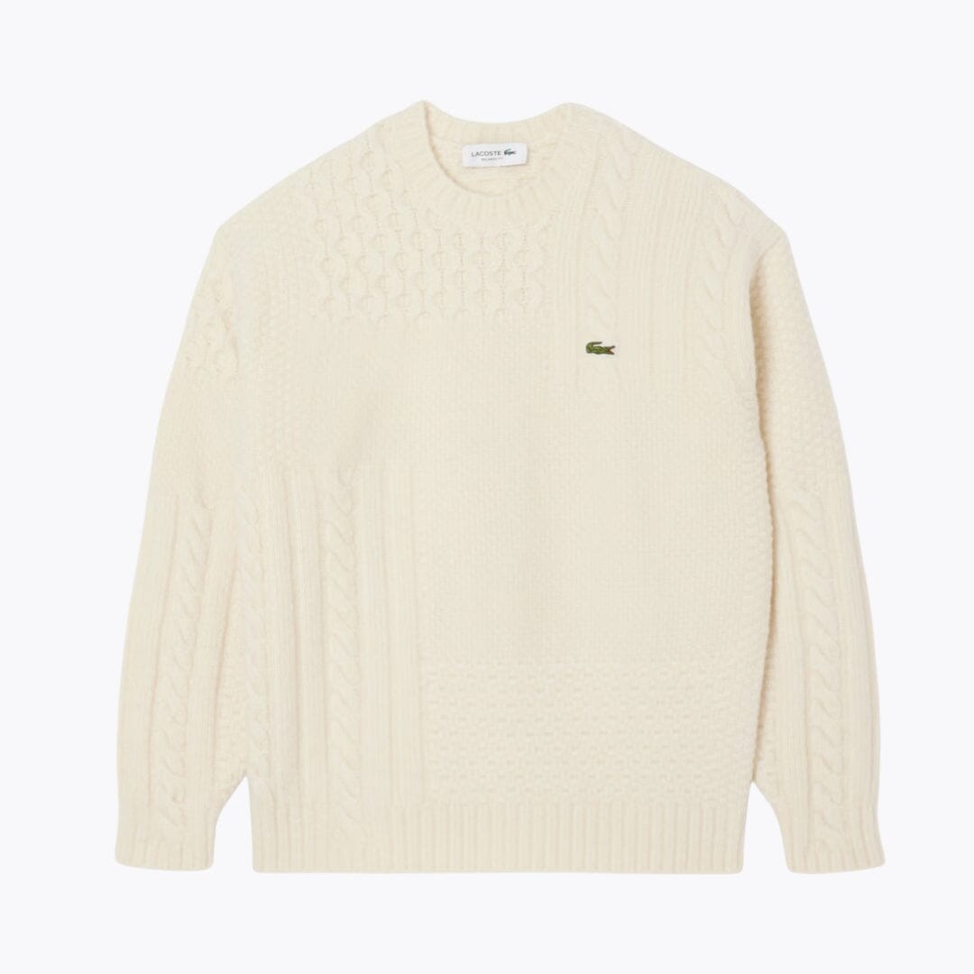 LC Relaxed Fit Patchwork Effect Wool Sweater - Imagem 1
