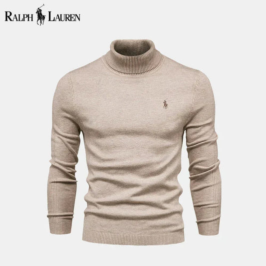 RL Turtleneck Cable-Knit Wool Knit Sweater - Imagem 1