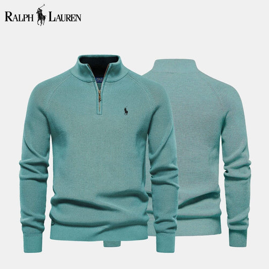 RL Zip Cable-Knit Wool Knit Sweater - Imagem 1